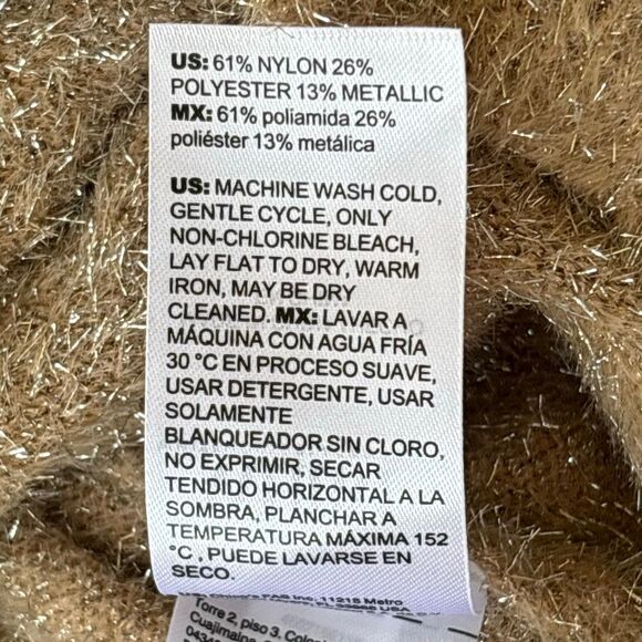 NWT WHBM white house black market champagne tinsel sweater holiday metallic fitM - Picture 9 of 11